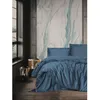 Image de Parure de lit - 1 housse de couette 220 x 240 cm + 2 taies d'oreiller 60 x 60 cm - Satiné 100% coton - Bleu