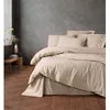 Image de Parure de lit - 1 housse de couette 220 x 240 cm + 2 taies d'oreiller 60 x 60 cm - 100% coton renforcé - Beige