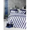 Image de Parure de lit - 1 housse de couette 220 x 240 cm + 2 taies d'oreiller 60 x 60 cm - 100% coton renforcé - Bleu