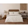 Image de Parure de lit - 1 housse de couette 220 x 240 cm + 2 taies d'oreiller 60 x 60 cm - Satiné 100% coton - Beige