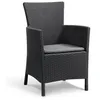 Image de Fauteuil de jardin - Allibert by KETER - IOWA - En résine imitation rotin tressé - Coloris : gris graphite - Avec coussin