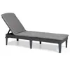 Image de Bain de soleil - Allibert by KETER   JAIPUR - en résine imitation rotin tressé - gris graphite - dossier réglable avec coussin