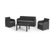 Image de Salon de jardin - en résine imitation rotin tressé - Allibert by KETER - 5 personnes - SanRemo - Gris graphite