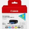 Image de Multipack de 6 cartouches d'encre Canon PGI-550/CLI-551 PGBK/C/M/Y/BK/GY