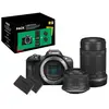 Image de Pack Fnac Darty Appareil photo hybride Canon EOS R100 Noir + RF-S 18-45mm f/4.5-6.3 IS STM + RF-S 55-210mm f/5-7.1 IS STM + 2eme batterie + chargeur