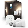 Image de Kit de démarrage ampoule connectée White 9.5 Watt E27 x2 + Philips Hue Bridge
