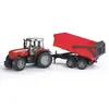 Image de Jeux de voiture - Massey Fergusson7480 avec remorque basculante Bruder TU