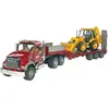 Image de Jeux de voiture - Mack Granite avec plateau et JCB 4CX tracto-pelle Bruder TU