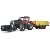 Image de Bruder 03198 tracteur Case IH Optum 300 CVX avec chargeur frontal et remorque à balles - Bruder 3198 - 03198 Bruder