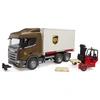 Image de Bruder 03582 Scania Super 560R UPS camion logistique avec chariot élévateur et palettes - Bruder 3582 - 03582 Bruder