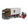 Image de Jeux de voiture - Scania Super 560R UPS avec chariot élevateur Bruder TU