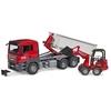 Image de Bruder 03767 camion MAN TGS avec conteneur roll-off et Schäffer Hoflader 2630 - Bruder 3767 - 03767 Bruder