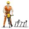 Image de Bruder 60020 Bworld Travailleur routier avec des outils, jouer figure - Bruder 60020 - 060020 Bruder