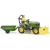 Image de Jeux de voiture - Tracteur de pelouse John Deere avec remorque et jardinier Bruder TU