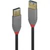 Image de Cable d'extension USB 3.2 Gen 1 Lindy Anthra Line 3 m USB-A 5 Gbit/s Noir