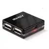 Image de Hub Lindy 4 ports 480 Mbit/s USB 2.0 modèle 42742 compact noir