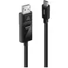 Image de Adaptateur Lindy 43342 USB-C vers DisplayPort 2 m Noir Résistant Certifié