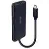 Image de Hub USB-C Lindy 43358 Aluminio 3 Ports USB, HDMI 4K, Ethernet, Lecteur SD/TF, 100W PD, Noir