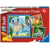 Image de Puzzle de 3x49 pièces Salamèche, Bulbizarre et Carapuce Ravensburger Pokémon TU