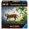 Image de Puzzle Ravensburger 500 pièces Tigre dans la jungle en bois