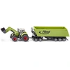Image de Siku 1949 Tracteur Claas avec chargeur frontal et remorque Fliegl sur chariot - Siku 1949