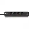 Image de Brennenstuhl Power Strip Ecolor avec fonction de charge USB 4 prises Noir/Noir 1,5 m
