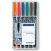 Image de Rotulador Staedtler 313 WP6 Noir Bleu Marron Vert Orange Rouge 0,4 mm 6pcs