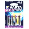 Image de Pile AAA Varta 4x Lithium 1,5 V 1100 mAh Argent Blister