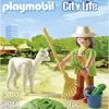 Image de Figurine Playmobil Alpaca avec gardienne 04944 3 ans multicolore
