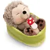 Image de Peluche hérisson avec champignon dormant dans un panier Nici 12 cm