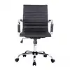 Image de Chaise de bureau Equip 651002 ergonomique dossier moyen noir simili cuir