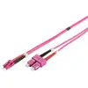 Image de Câble fibre optique Digitus LC SC OM4 2 m duplex violet LSZH