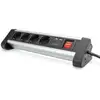 Image de Multiprise Digitus 4 prises 2 USB avec interrupteur et protection aluminium