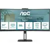 Image de AOC CU34V5C/BK 34" VA UltraWide QHD 100 Hz Haut-parleurs incurvés MultiView à hauteur réglable USB-C
