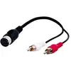 Image de Goobay Câble Audio DIN 5pin Femelle vers 2x RCA Mâle 20cm Noir