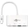 Image de Goobay Hub USB-C/USB 3.0/RJ45/HDMI vers USB-C Femelle/Mâle 0,15m Blanc