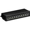 Image de Panneau de brassage Goobay 69307 12 ports Cat6 STP 1U rack mural/desk métal noir