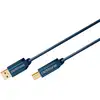 Image de Câble USB Clicktronic 70096 1,8 m USB 2.0 A vers B Connecteurs plaqués or Bleu