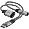 Image de Câble Goobay 74524 USB-C vers USB-C + Jack 3,5 mm 1,5 m Noir/Gris