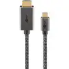 Image de Adaptateur vidéo Goobay 75699 USB-C vers HDMI 2.0 4K 1 m Noir/Argent