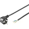 Image de Goobay Câble d'alimentation électrique CEE7 Mâle vers Bornes 5m Noir