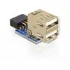Image de Adaptateur DeLOCK 1 x 9-pin 2.54 mm à 2 x USB 2.0-A Noir, Bleu, Argent