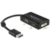 Image de Adaptateur DisplayPort vers VGA+HDMI+DVI DeLOCK 0,16 m Noir