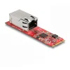Image de Carte Réseau DeLOCK Convertisseur M.2 B+M RJ45 2,5 Gigabit LAN Rouge