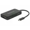 Image de Adaptateur USB-C vers HDMI, DisplayPort, DVI-I et VGA DeLOCK 63929