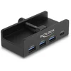 Image de Hub DeLock 4 ports 5 Gb/s modèle 64284 USB-A USB-C aluminium