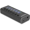 Image de Hub DeLock 7 ports 10000 Mbit/s USB 3.2 Gen 2 modèle 64326 boîtier métal