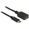 Image de Adaptateur USB DeLOCK 0,15 m USB 3.2 Gen 2 USB-C vers USB-A Noir