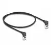 Image de Câble réseau RJ45 Cat.6A S/FTP Slim 90° coudé DeLOCK 0,5 m noir