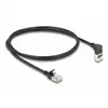 Image de Câble réseau RJ45 Cat.6A S/FTP noir 1 m Slim 90° LSZH Delock